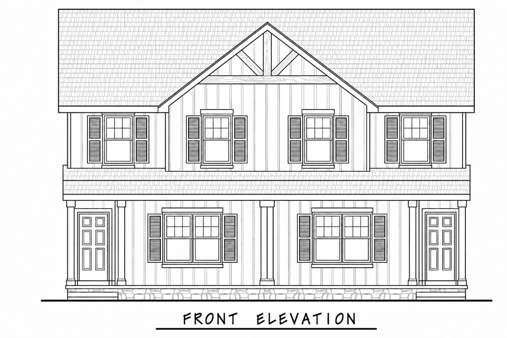 Exterior - Front Elevation 4 for Farmhouse House Plan #20-2629 - 3 bed, 2.5 bath