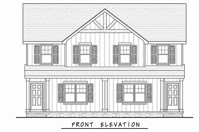 Architectural House Design - Exterior - Front Elevation 4 for Farmhouse House Plan #20-2629 - 3 bed, 2.5 bath