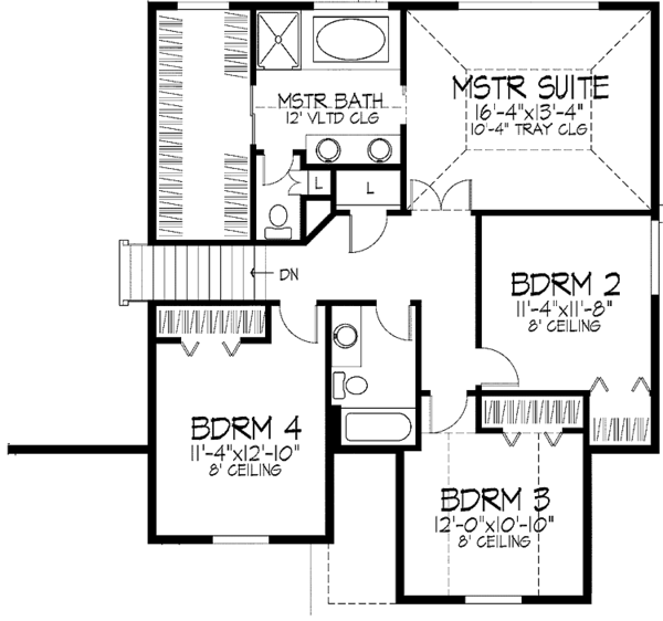 House Plan Design - Traditional Floor Plan - Upper Floor Plan #51-928