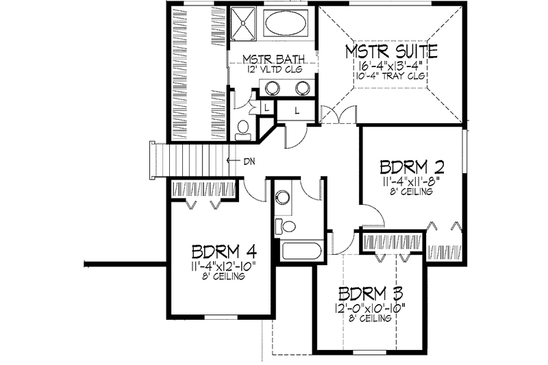 Dream House Plan - Floor Plan - Upper Floor for Traditional House Plan #51-928 - 4 bed, 2.5 bath