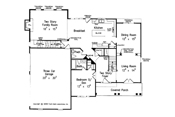 Floor Plan - Main Floor for Colonial House Plan #927-699 - 5 bed, 4.5 bath