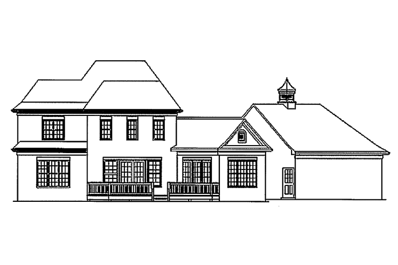 Architectural House Design - Exterior - Rear Elevation for Country House Plan #453-274 - 4 bed, 3.5 bath
