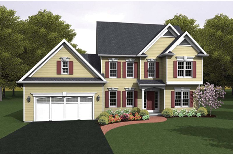 Architectural House Design - Colonial Exterior - Front Elevation Plan #1010-46