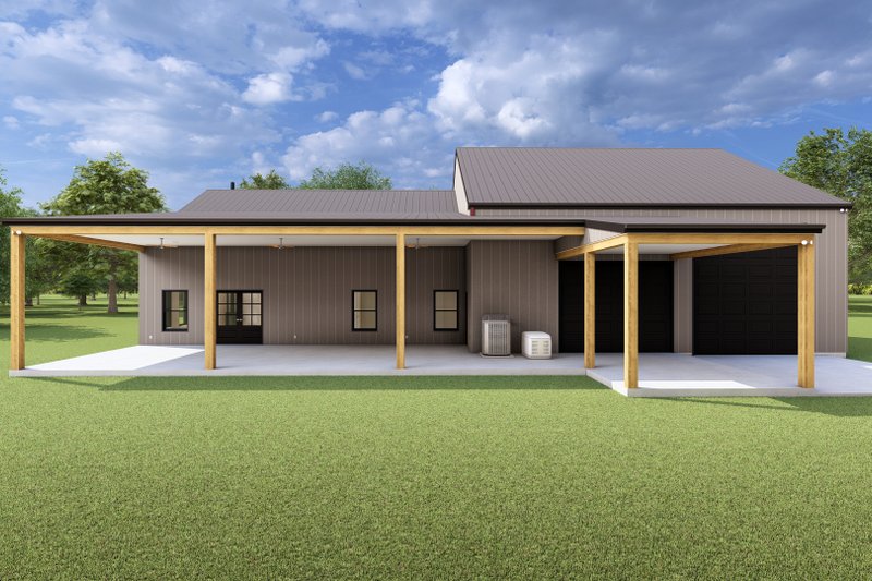 Dream House Plan - Exterior - Rear Elevation for Barndominium House Plan #1127-14 - 3 bed, 2.5 bath