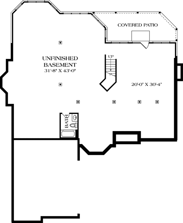 House Blueprint - Traditional Floor Plan - Lower Floor Plan #453-564