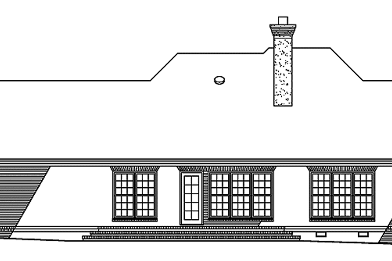 Home Plan - Exterior - Rear Elevation for European House Plan #929-464 - 3 bed, 2 bath