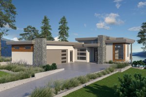 Architectural House Design - Modern Exterior - Front Elevation Plan #1100-10
