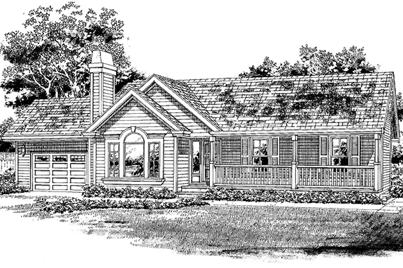 Architectural House Design - Country Exterior - Front Elevation Plan #47-885