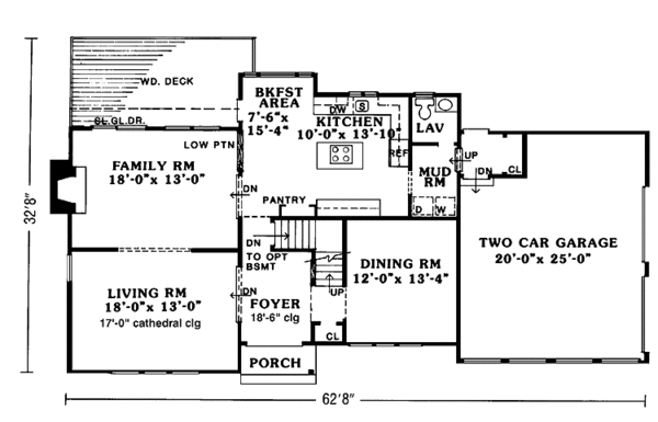 Home Plan - Traditional Floor Plan - Main Floor Plan #456-100