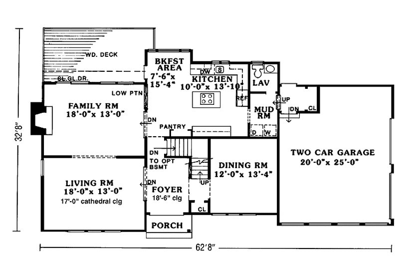 Architectural House Design - Floor Plan - Main Floor for Traditional House Plan #456-100 - 4 bed, 2.5 bath