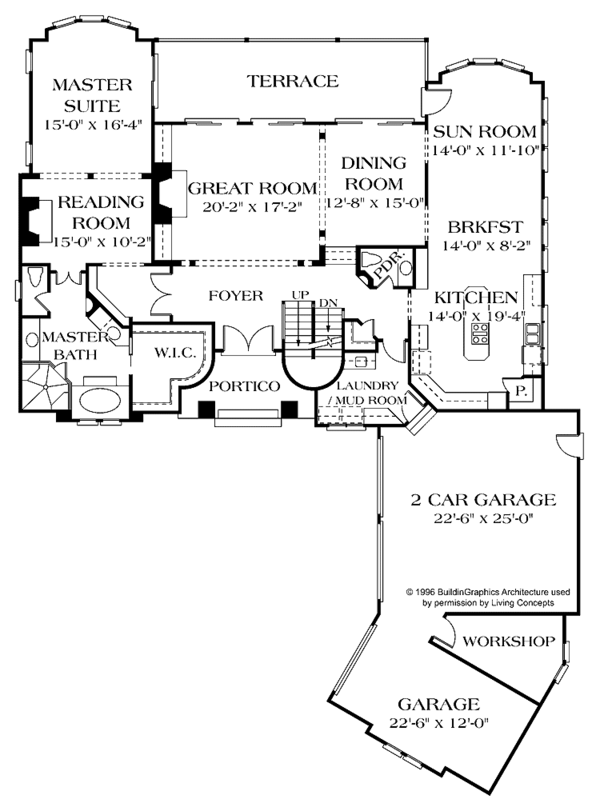 House Plan Design - Mediterranean Floor Plan - Main Floor Plan #453-406