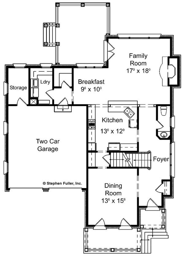 Dream House Plan - Colonial Floor Plan - Main Floor Plan #429-296