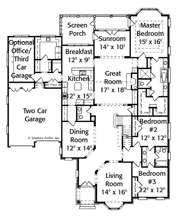 Architectural House Design - Country Floor Plan - Main Floor Plan #429-320