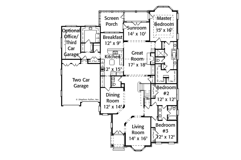 Home Plan - Floor Plan - Main Floor for Country House Plan #429-320 - 3 bed, 2.5 bath