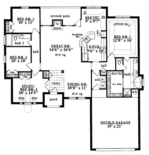 Home Plan - European Floor Plan - Main Floor Plan #42-592