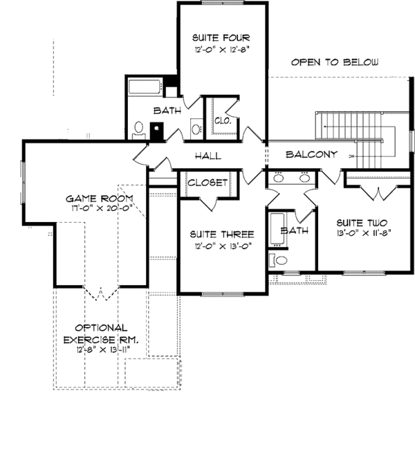 Dream House Plan - Country Floor Plan - Upper Floor Plan #413-909