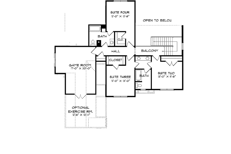 Home Plan - Floor Plan - Upper Floor for Country House Plan #413-909 - 5 bed, 4 bath