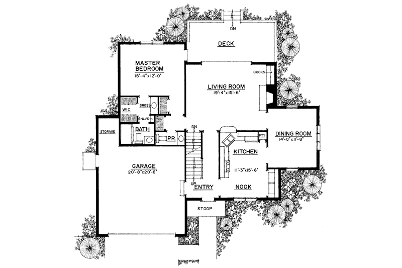 House Blueprint - Floor Plan - Main Floor for Colonial House Plan #1016-37 - 3 bed, 2.5 bath