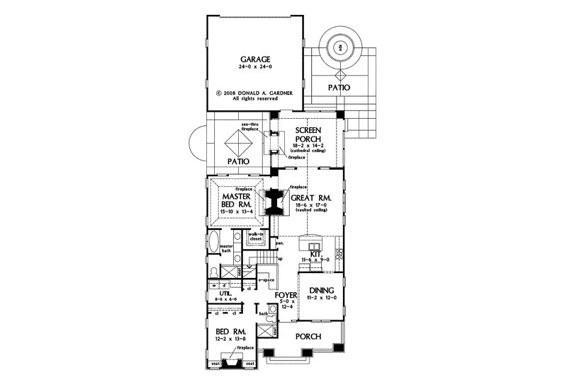 Dream House Plan - Floor Plan - Main Floor for Craftsman House Plan #929-847 - 2 bed, 2 bath