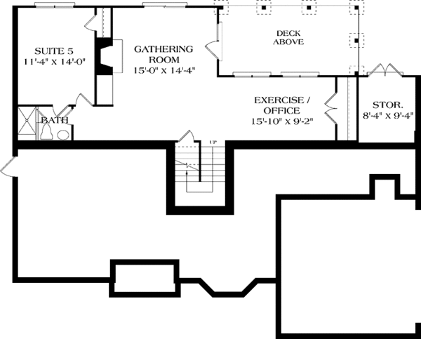 House Blueprint - Traditional Floor Plan - Lower Floor Plan #453-123