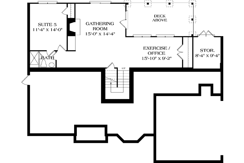 Architectural House Design - Floor Plan - Lower Floor for Traditional House Plan #453-123 - 5 bed, 3.5 bath