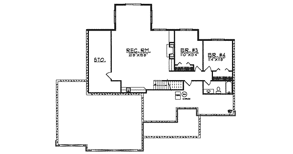 Home Plan - Traditional Floor Plan - Lower Floor Plan #70-311