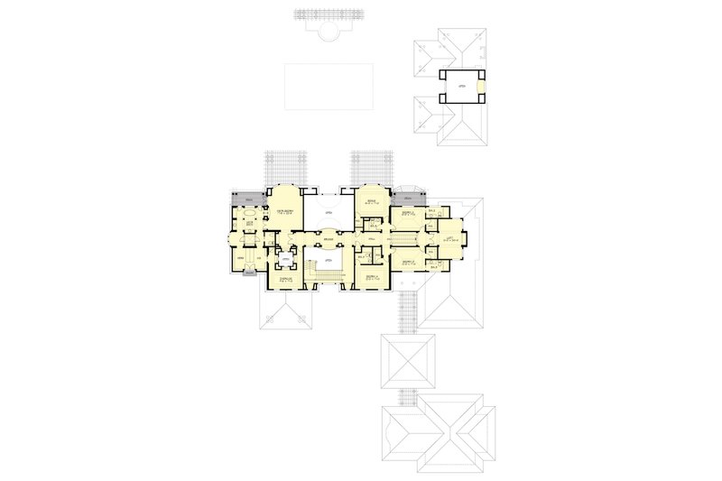 House Blueprint - Floor Plan - Upper Floor for Traditional House Plan #132-217 - 4 bed, 7 bath