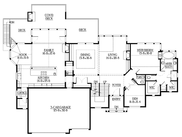 House Plan Design - Craftsman Floor Plan - Main Floor Plan #132-275