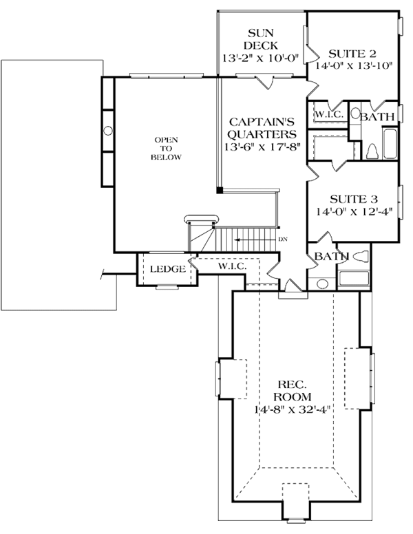 House Plan Design - Country Floor Plan - Upper Floor Plan #453-306