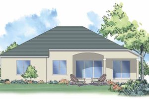 Exterior - Rear Elevation for Mediterranean House Plan #930-374 - 3 bed, 2 bath