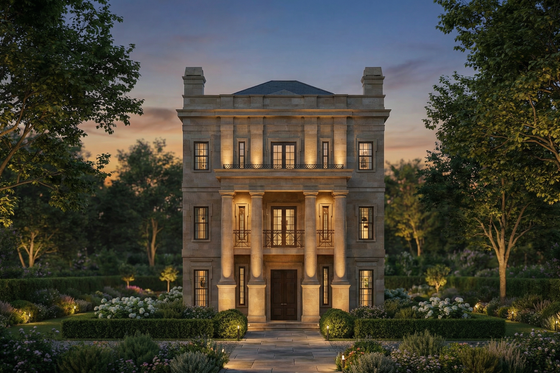 Exterior - Front Elevation 4 for Classical House Plan #119-343 - 4 bed, 3.5 bath