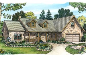 Ranch Exterior - Front Elevation Plan #140-103