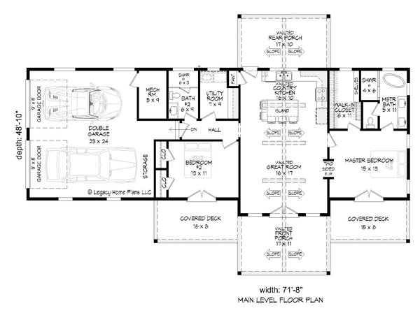 Country Floor Plan - Main Floor Plan #932-836