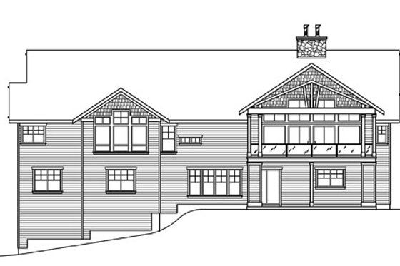 Exterior - Rear Elevation for Craftsman House Plan #124-753 - 3 bed, 3.5 bath