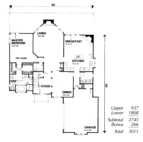 House Design - European Floor Plan - Main Floor Plan #56-201