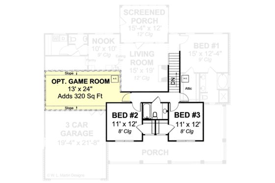 Floor Plan - Upper Floor for Country House Plan #513-2051 - 3 bed, 2.5 bath