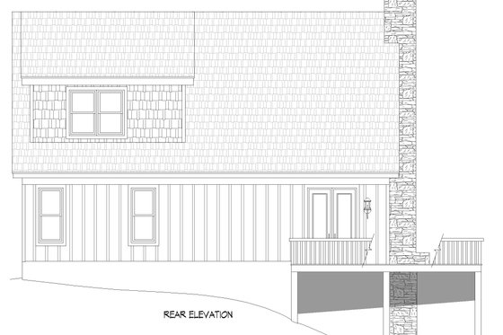Exterior - Rear Elevation for Southern House Plan #932-818 - 4 bed, 3.5 bath