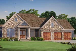 Ranch Exterior - Front Elevation Plan #20-2284