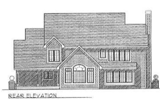 Exterior - Rear Elevation for Country House Plan #70-464 - 3 bed, 2.5 bath