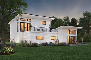 Exterior - Rear Elevation Home Plan - Modern Exterior - Rear Elevation Plan #497-31