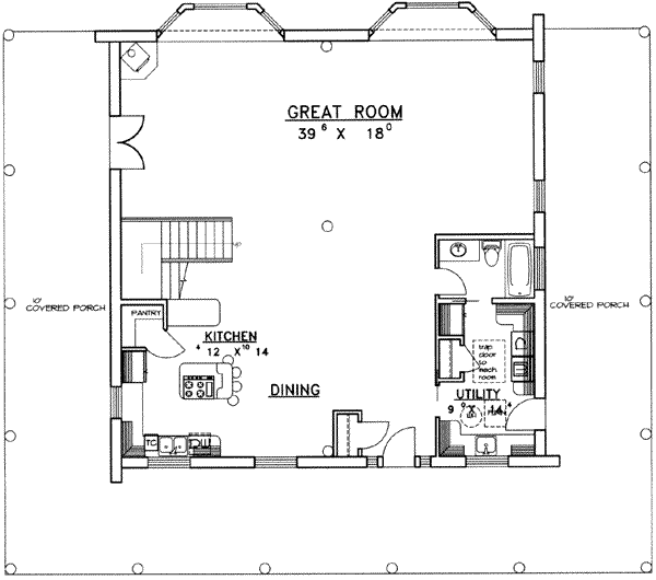 Home Plan - Log Floor Plan - Main Floor Plan #117-407