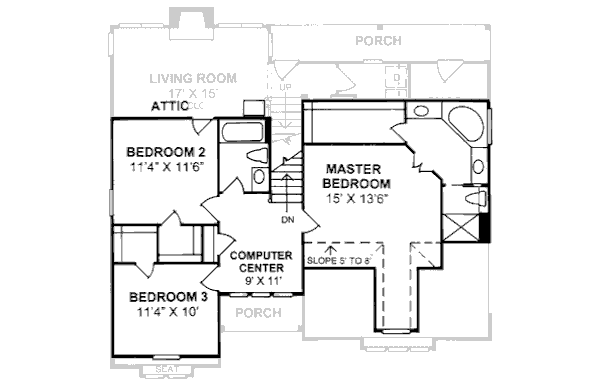 Country Floor Plan - Upper Floor Plan #20-328