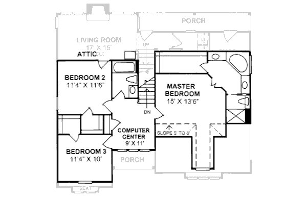 Dream House Plan - Country Floor Plan - Upper Floor Plan #20-328