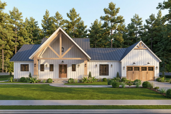 Exterior - Front Elevation 4 for Farmhouse House Plan #119-476 - 3 bed, 2.5 bath