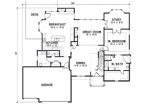 Traditional Floor Plan - Main Floor Plan #67-430