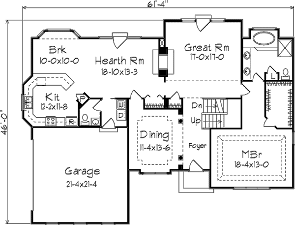 European Floor Plan - Main Floor Plan #57-130