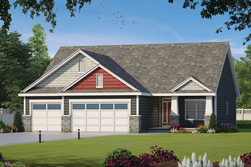 Home Plan - Exterior - Front Elevation 5 for Craftsman House Plan #20-2323 - 3 bed, 2 bath