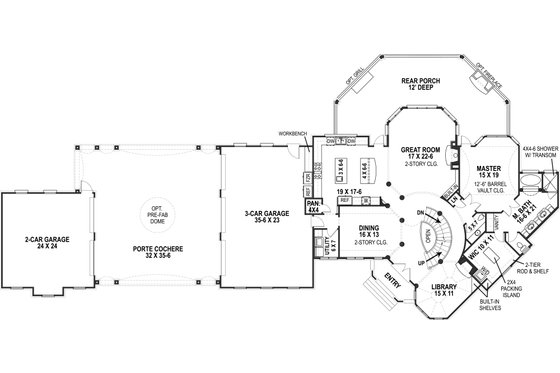 Floor Plan - Main Floor for European House Plan #119-432 - 4 bed, 4.5 bath