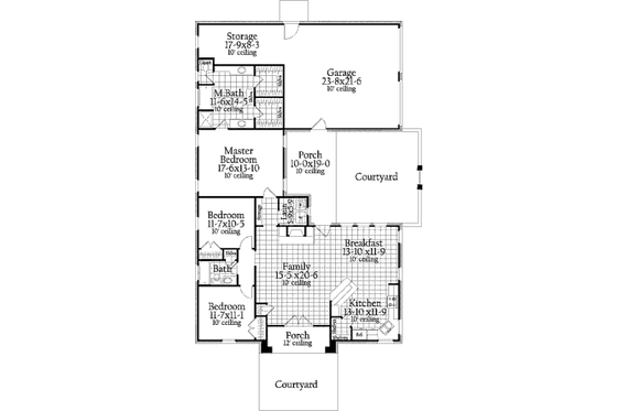 Floor Plan - Main Floor for Traditional House Plan #406-9617 - 3 bed, 2 bath