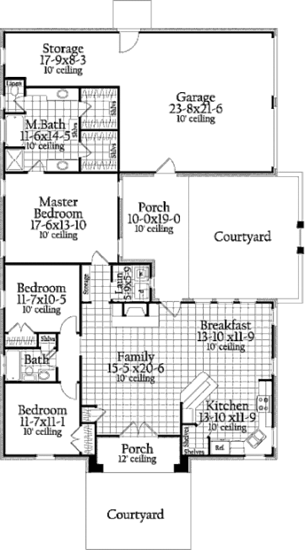 Dream House Plan - Traditional Floor Plan - Main Floor Plan #406-9617